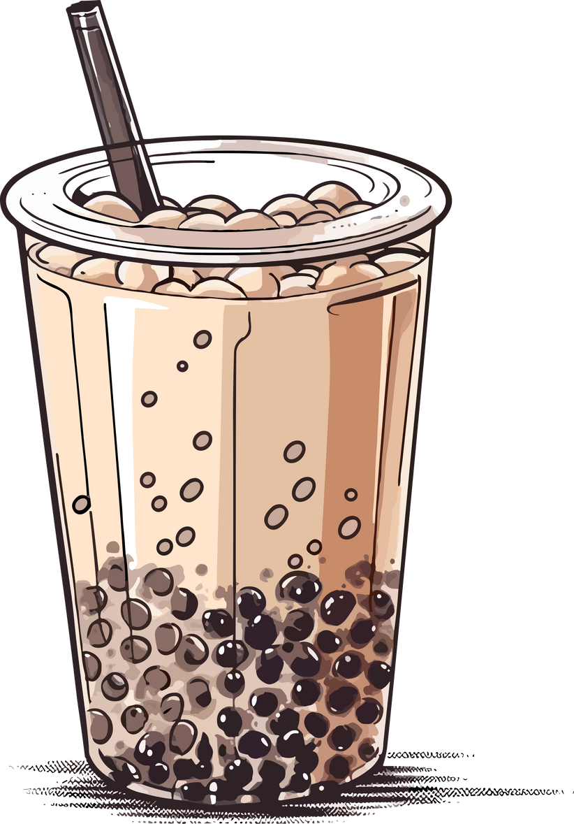 Hand Drawn Boba Milk Tea